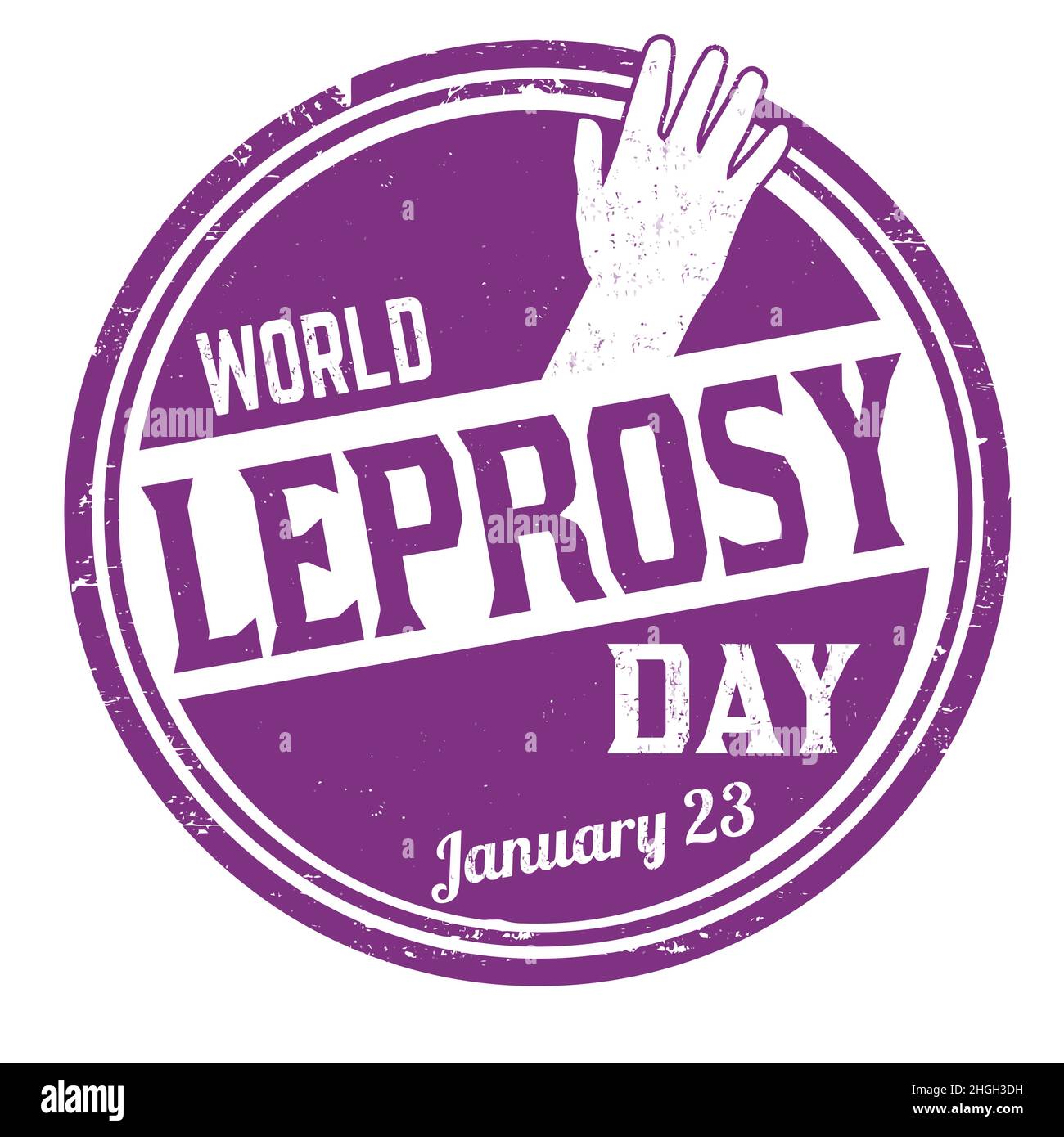 Welt leprosy Tag Grunge Gummistempel auf weißem Hintergrund, Vektor-Illustration Stock Vektor