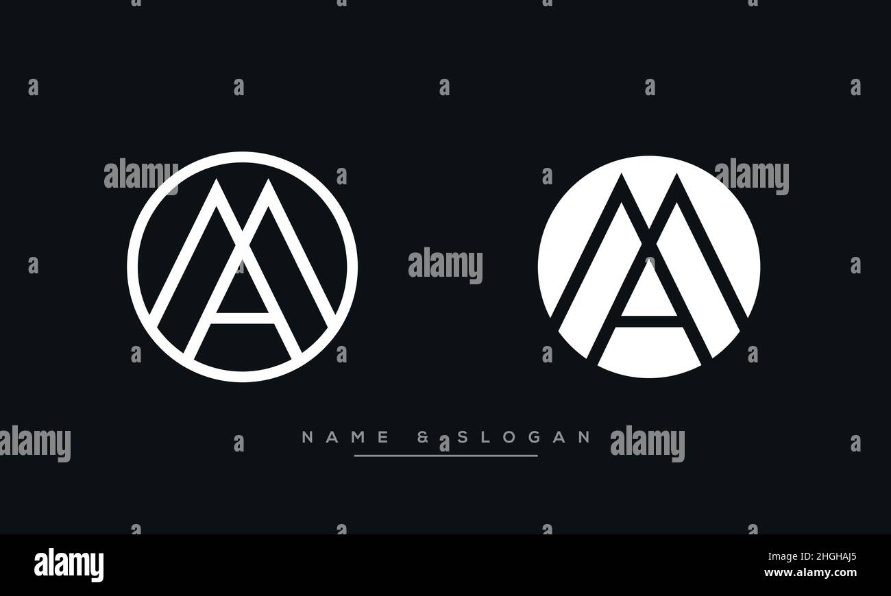 Moderner abstrakter Buchstabe MA, AM-Logo-Design. Minimaler MA, AM-initialer Symbolvektor Stock Vektor