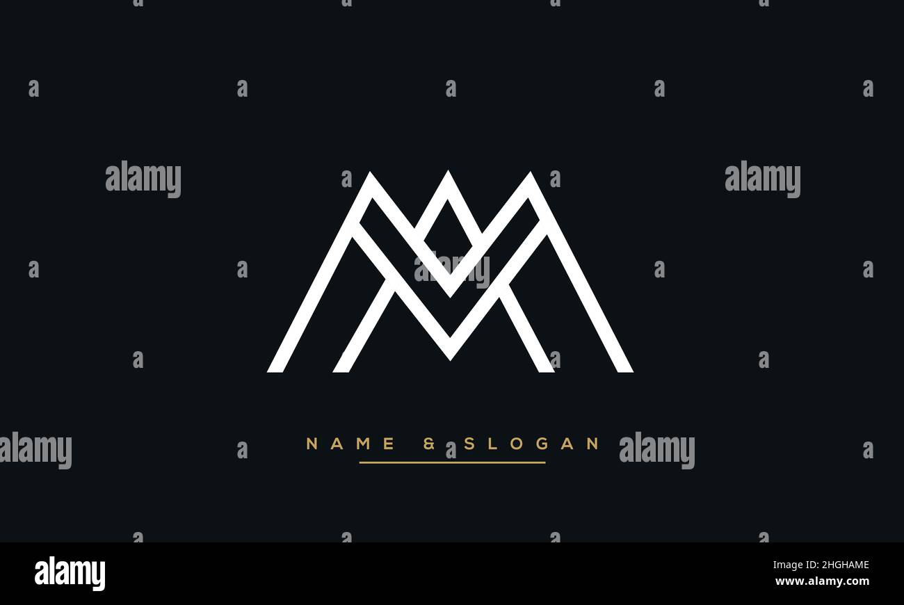 Moderner abstrakter Buchstabe MA, AM-Logo-Design. Minimaler MA, AM-initialer Symbolvektor Stock Vektor