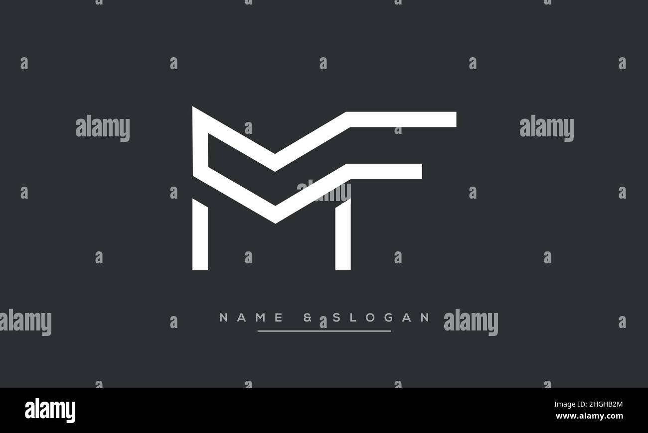 Moderner abstrakter Buchstabe MF, FM-Logo. Minimaler MF-, FM-initialer Symbolvektor Stock Vektor