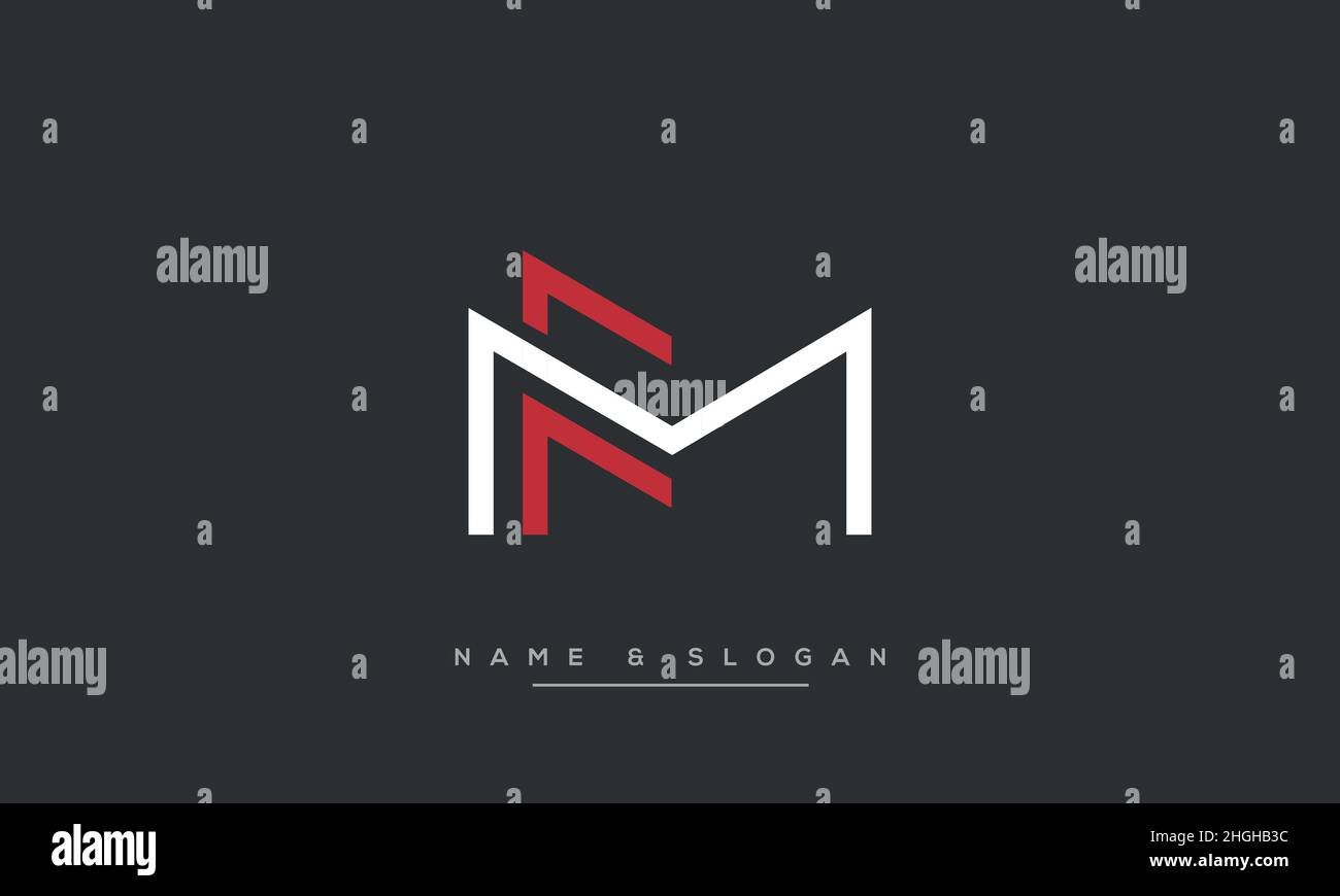 Moderner abstrakter Buchstabe MF, FM-Logo. Minimaler MF-, FM-initialer Symbolvektor Stock Vektor