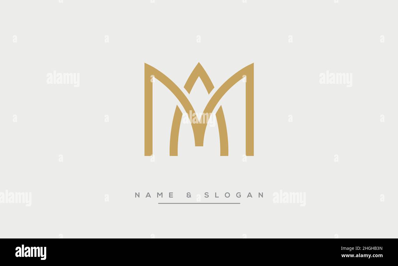 Moderner abstrakter Buchstabe MA, AM-Logo-Design. Minimaler MA, AM-initialer Symbolvektor Stock Vektor