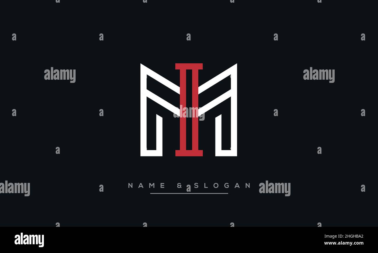 Moderner abstrakter Buchstabe MI, im-Logo. Minimaler MI, im-initialer basierter Symbolvektor Stock Vektor