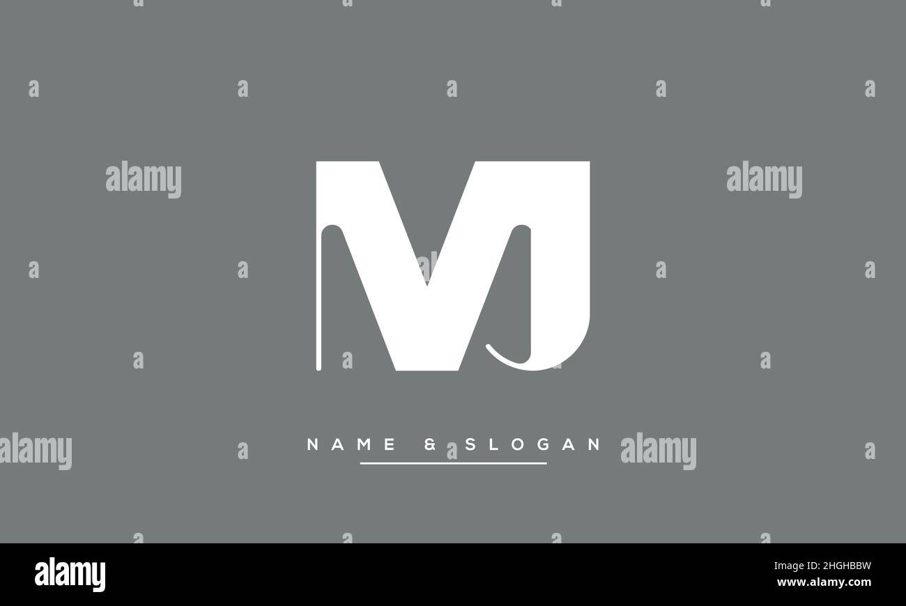 Modernes Design mit abstraktem Buchstaben, MJ, JM-Logo. Minimaler Symbolvektor auf Basis von MJ, JM Initial Stock Vektor