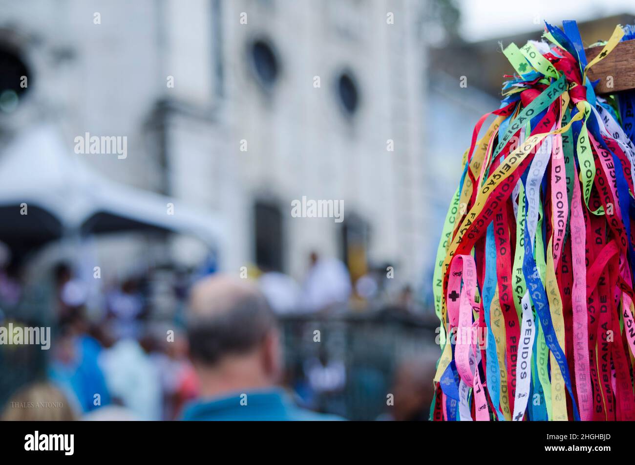 Salvador, Bahia, Brasilien - 08. Dezember 2015: Fest der Muttergottes von Conceicao da Praia. Es ist eine katholische religiöse Manifestation, die Tausende versammelt Stockfoto