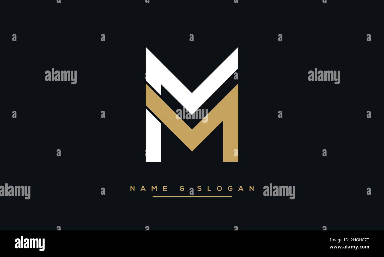 Moderner abstrakter Buchstabe MM, M-Logo-Design. Minimaler MM-, M-initialer Symbolvektor Stock Vektor