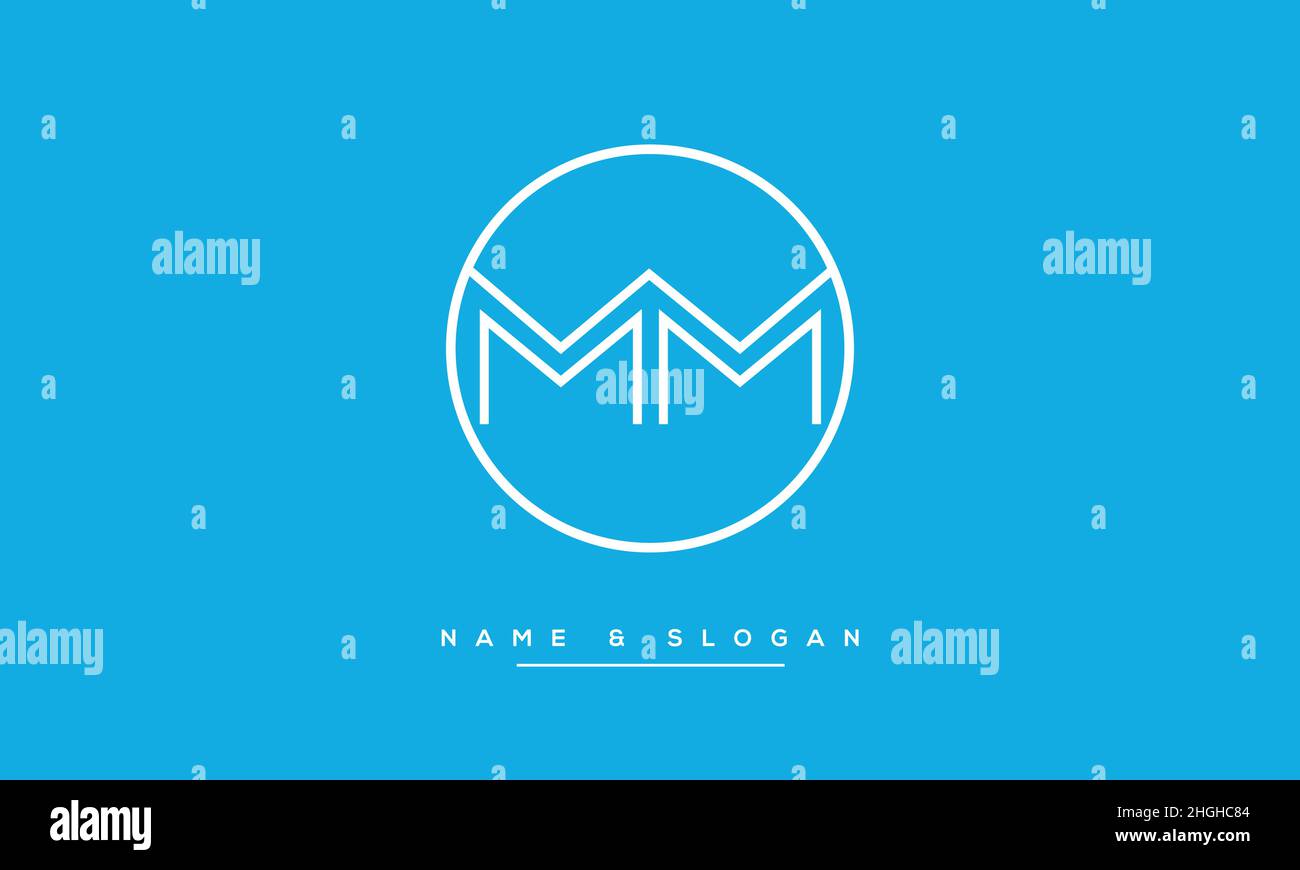 Moderner abstrakter Buchstabe MM, M-Logo-Design. Minimaler MM-, M-initialer Symbolvektor Stock Vektor