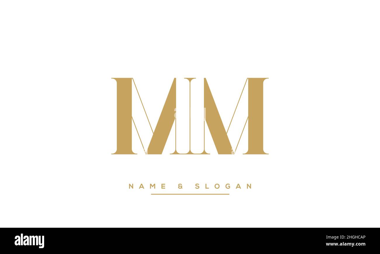 Moderner abstrakter Buchstabe MM, M-Logo-Design. Minimaler MM-, M-initialer Symbolvektor Stock Vektor