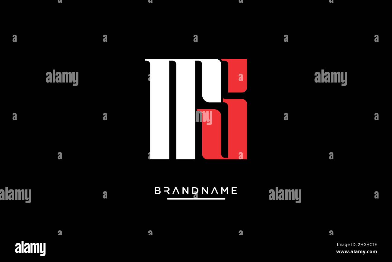 Modernes, abstraktes MS-Logo im Buchstaben, SM-Logo. Minimale MS-, SM-initiale Symbolvektoren Stock Vektor