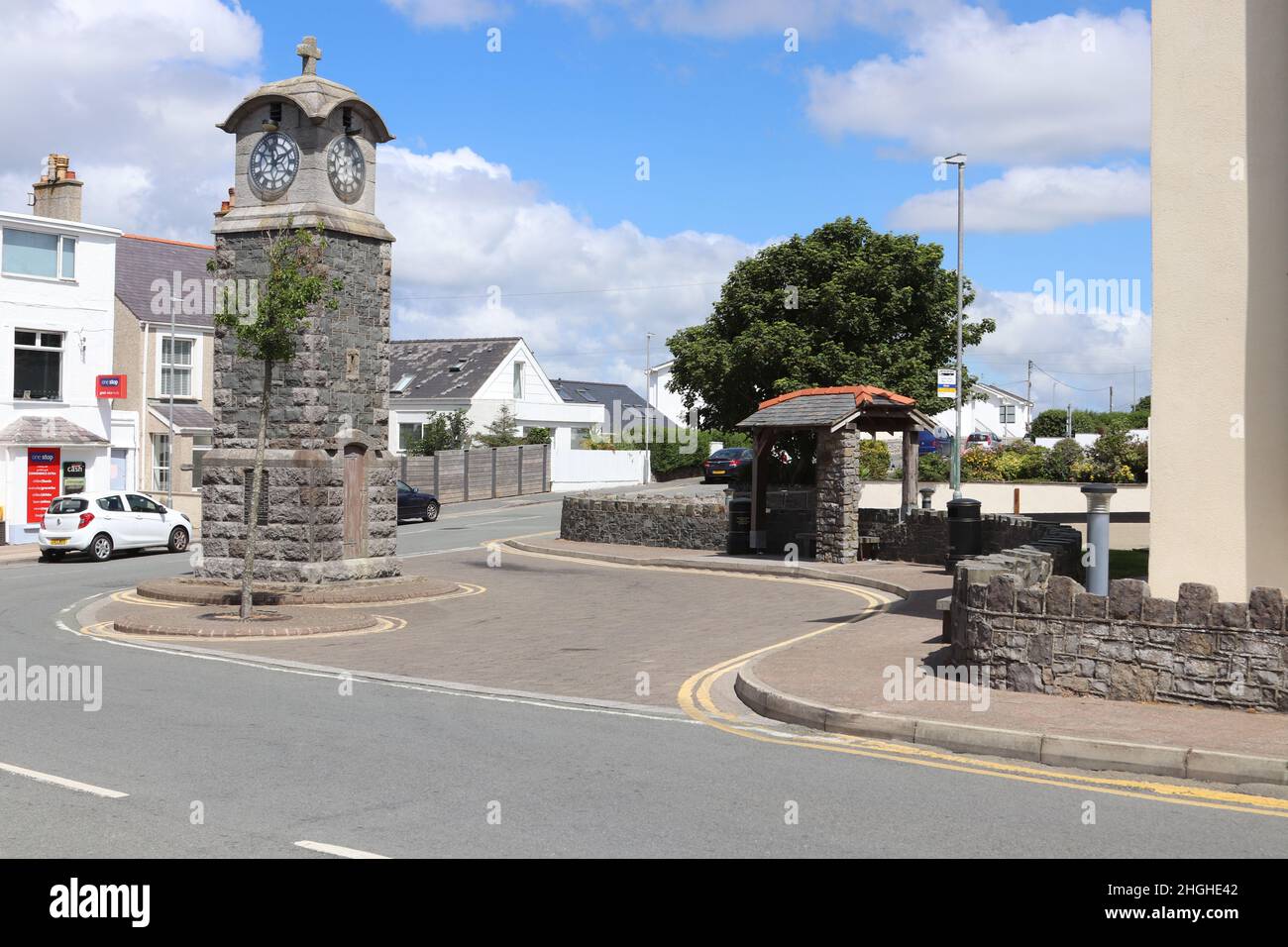 Rhoseigr ist ein Küstendorf am Westufer von Anglesey in Nordwales und liegt am Anglesey Küstenpfad Stockfoto