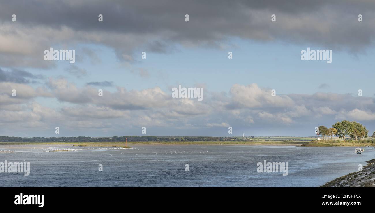 Saint Valery sur Somme, baie de Somme, Chenal et reflets dans l'Eau, Stockfoto