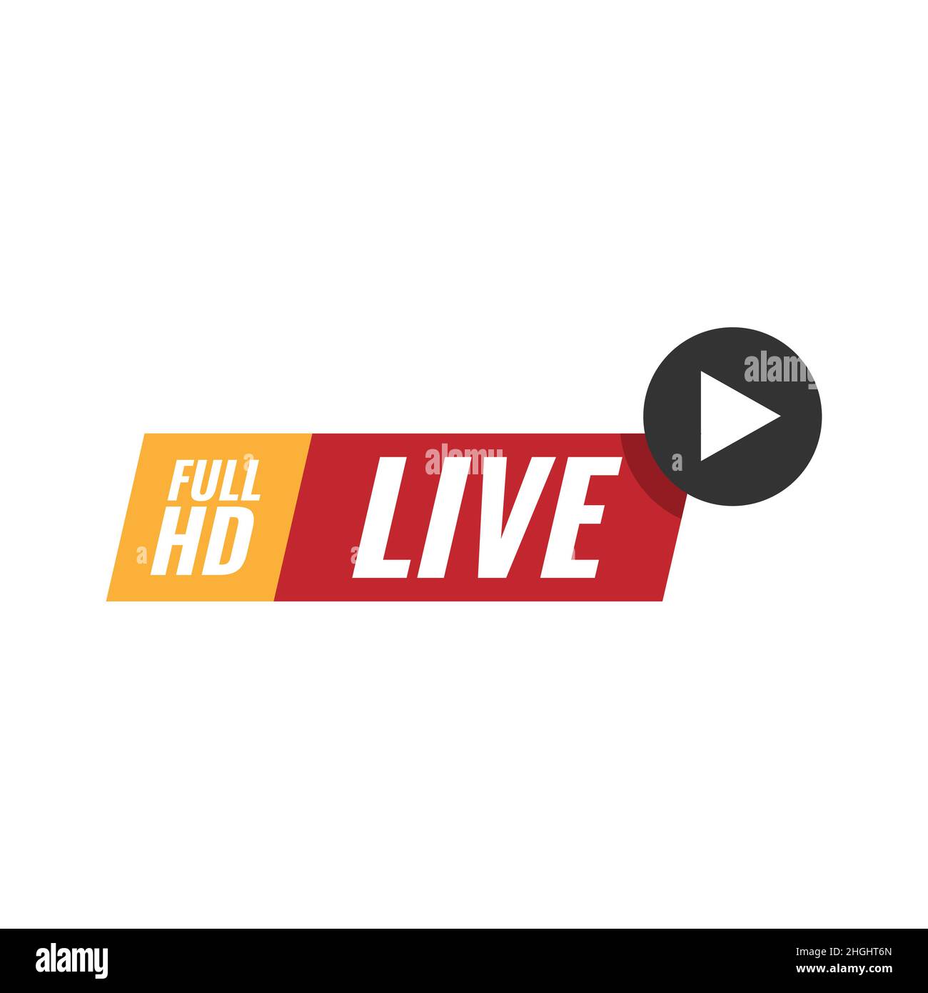 Vektorgrafik Live Stream Logo Design Bild. Design-Vektorvorlage für Live-HD-Video-Streaming-Symbolleisten Stock Vektor