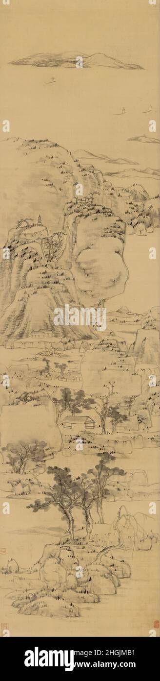 Bada Shanren - Landschaft im Stil von Ni Zan (1301-1374) Stockfoto