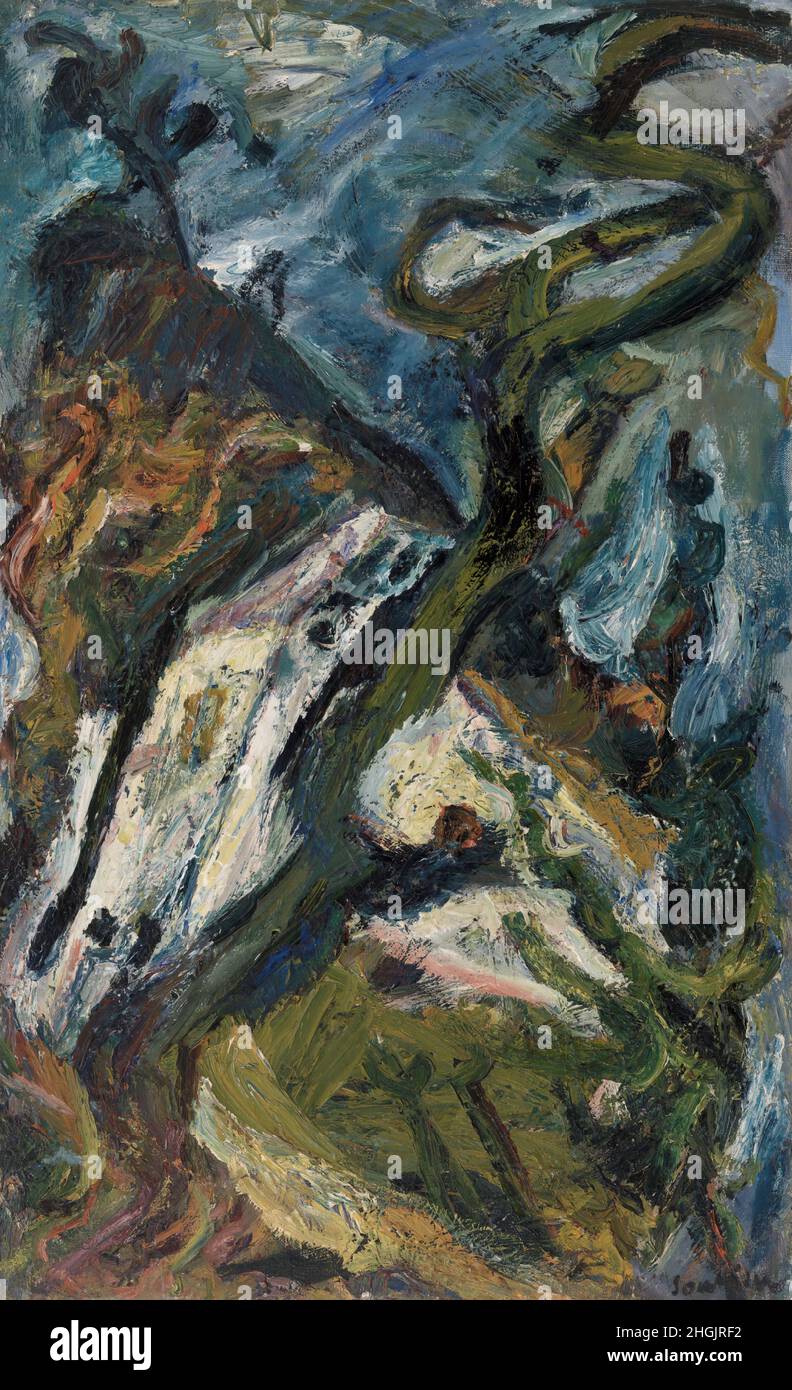 Paysage du Gourdon - 1920_21 - Öl auf Leinwand 88,3 x 55,6 cm - Soutine Chaïm Stockfoto