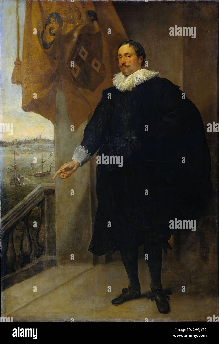 Nicolaes van der Borght, Kaufmann von Antwerpen - 1625 35 - Öl auf Leinwand 201 x 141 cm - Van Dyck Antoon Stockfoto