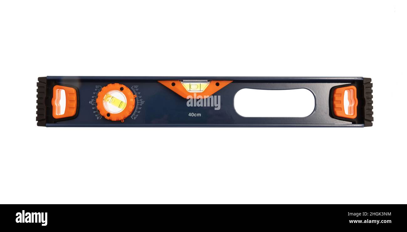 Level-Instrument, Spirit-Level-Werkzeug isoliert auf weißem Hintergrund, Design-Element. Stockfoto