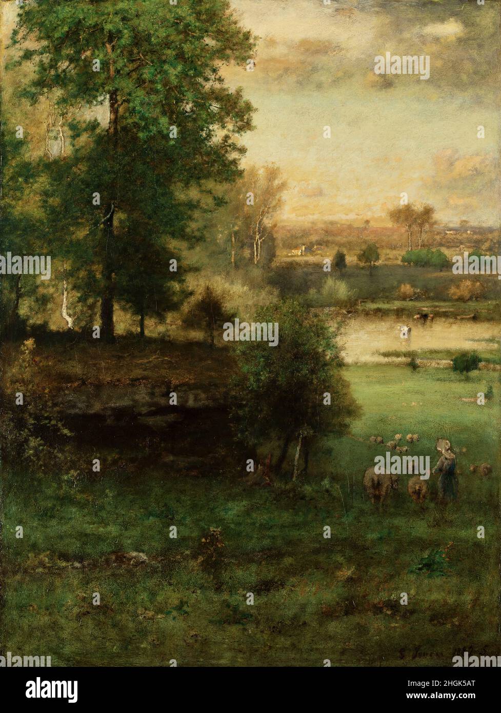 Szene in Durham, eine Idylle - 1882 85 - Öl auf Leinwand 101,6 x 76,2 cm - Inness George Stockfoto