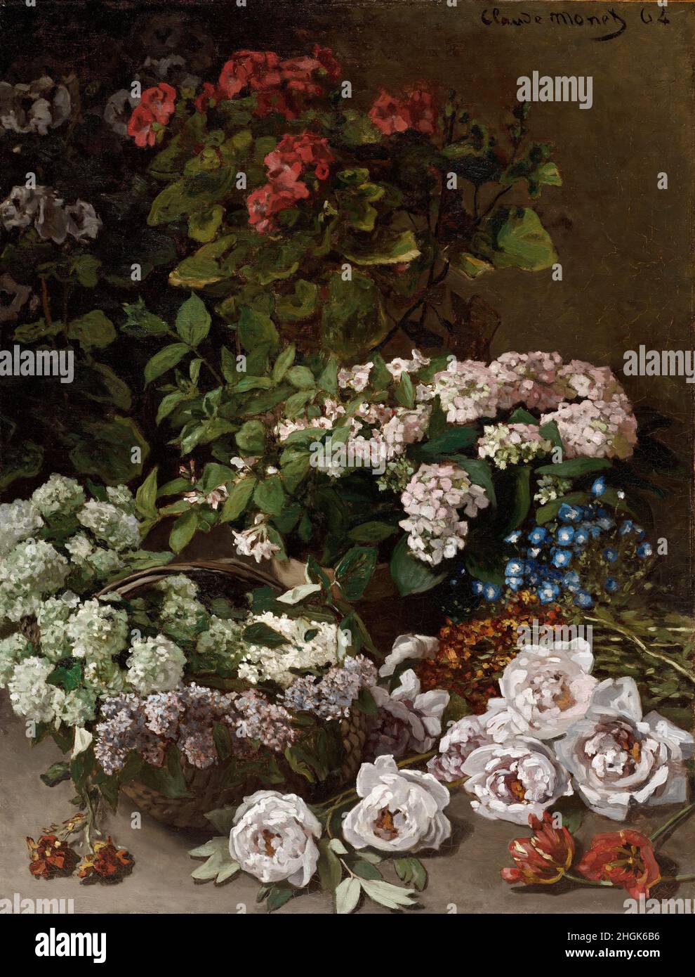 Frühlingsblumen - 1864 - Öl auf Leinwand 116,8 x 90,5 cm - mo27Monet Claude Stockfoto