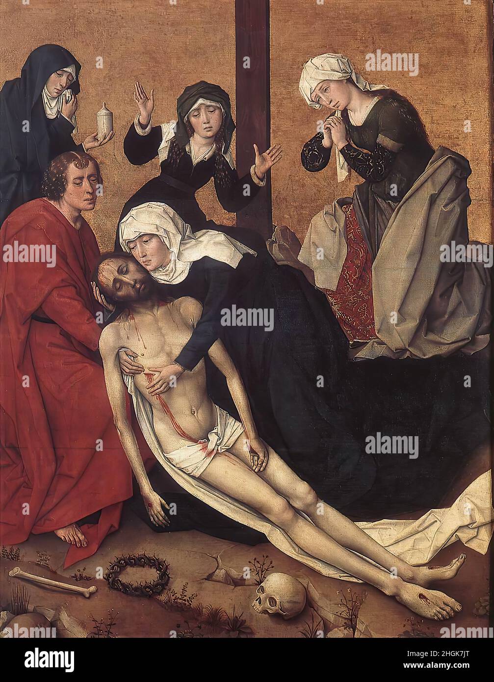 Pietà - 1455 59 - Öl auf Holz 86,4 x 71,3 cm - Van der Stockt Vrancke Stockfoto