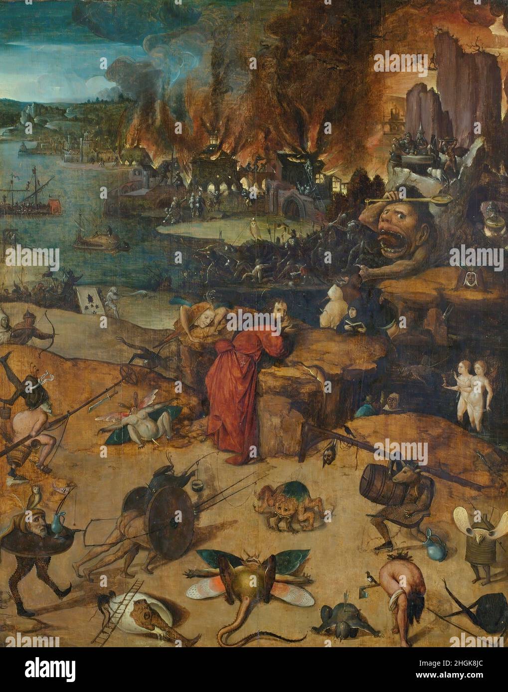 Die Versuchungen des heiligen Antonius - Öl auf Holz di quercia 88,3 x 70 cm - Bosch Hieronymus Stockfoto