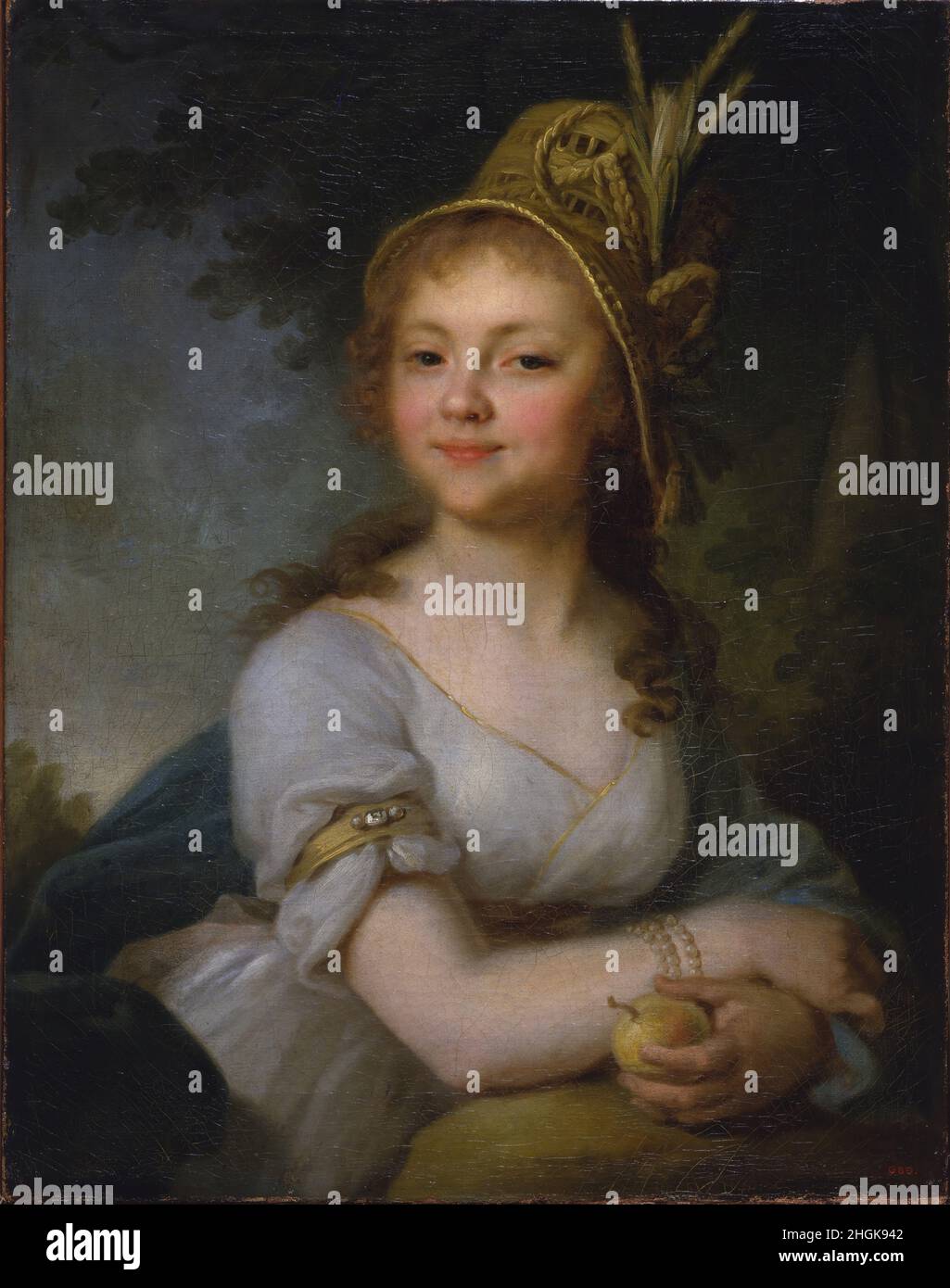 Vladimir Borovikovski - Porträt von Ekaterina Arsenieva Stockfoto