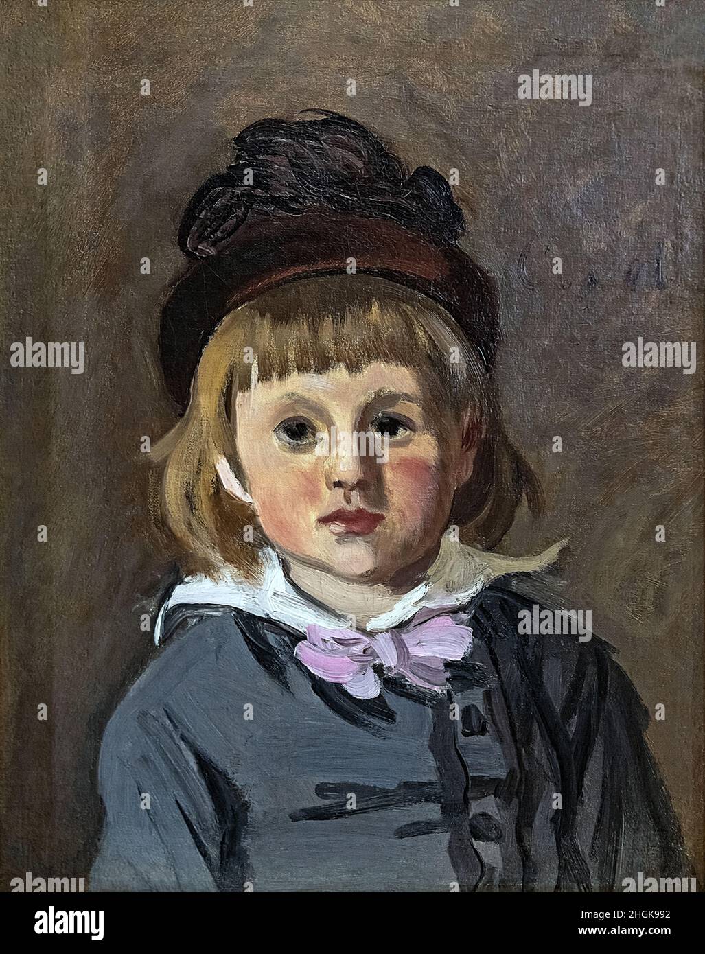 Portrait de Jean Monet en Motorhaube à Pompon - 1869 - Öl auf Leinwand 42 x 33 cm - mo05Monet Claude Stockfoto