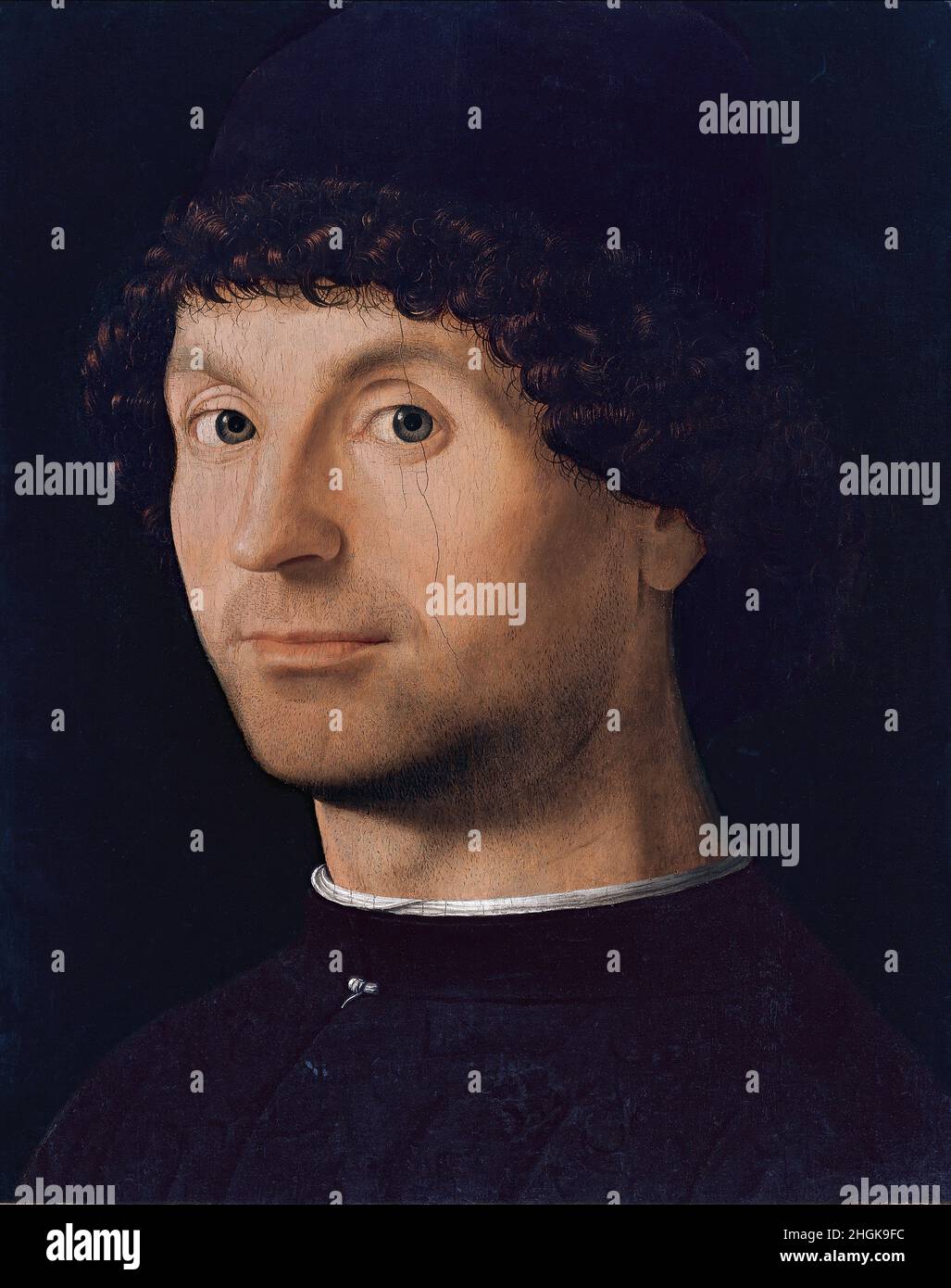 Porträt eines Mannes - 1472_76 - Öl auf Holz 27,5 x 21 cm - Da Messina Antonello Stockfoto