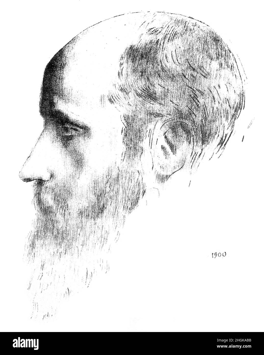 Odilon Redon - Portrait von Vuillard (Künstlerproof) Stockfoto