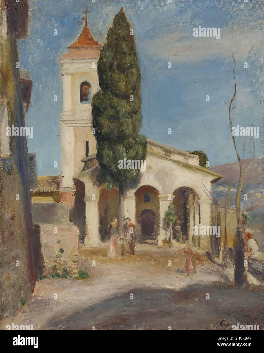 Renoir Auguste - Privatsammlung - La Chapelle Notre-Dame de Protection au Haut-de-Cagnes - 1905 - Öl auf Leinwand 41,3 x 32,8 cm Stockfoto