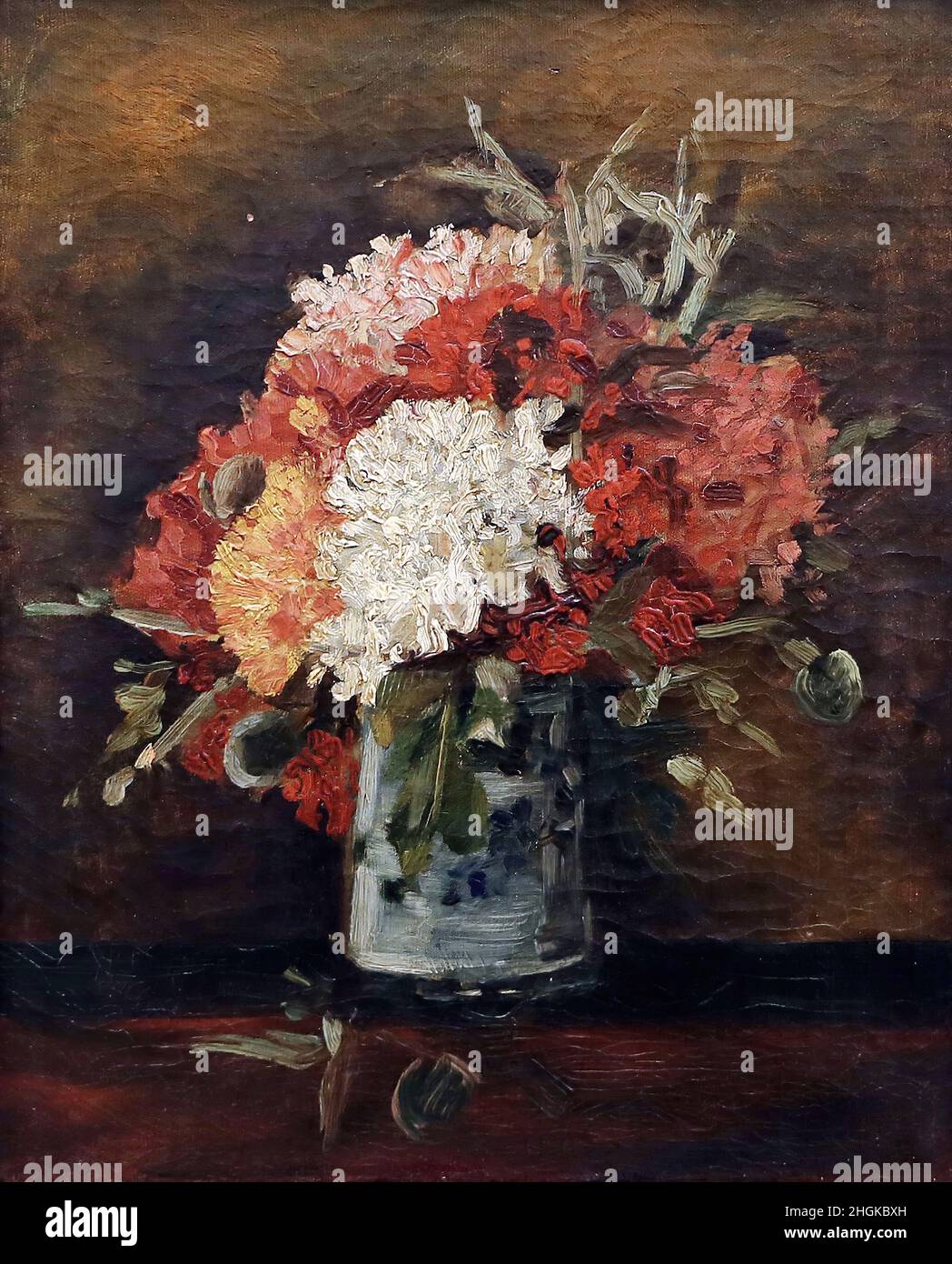 Vase mit Nelken - 1886 - Öl auf Leinwand 41 x 32,5 cm - Van Gogh Vincent Stockfoto