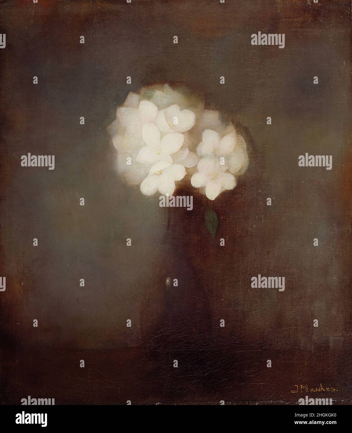 VaaS met jasmijn - 1913 - Öl auf Leinwand 30 x 26,5 cm - Mankes Jan Stockfoto