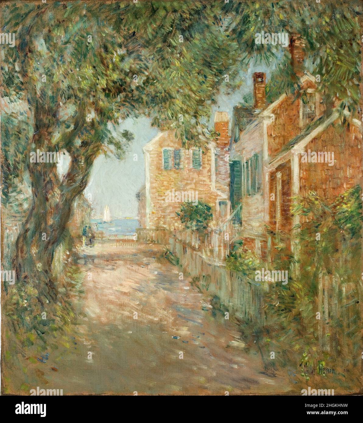 Straße in Provincetown - 1904 - Öl auf Leinwand 61,6 x 56,7 cm - Hassam Childe Stockfoto