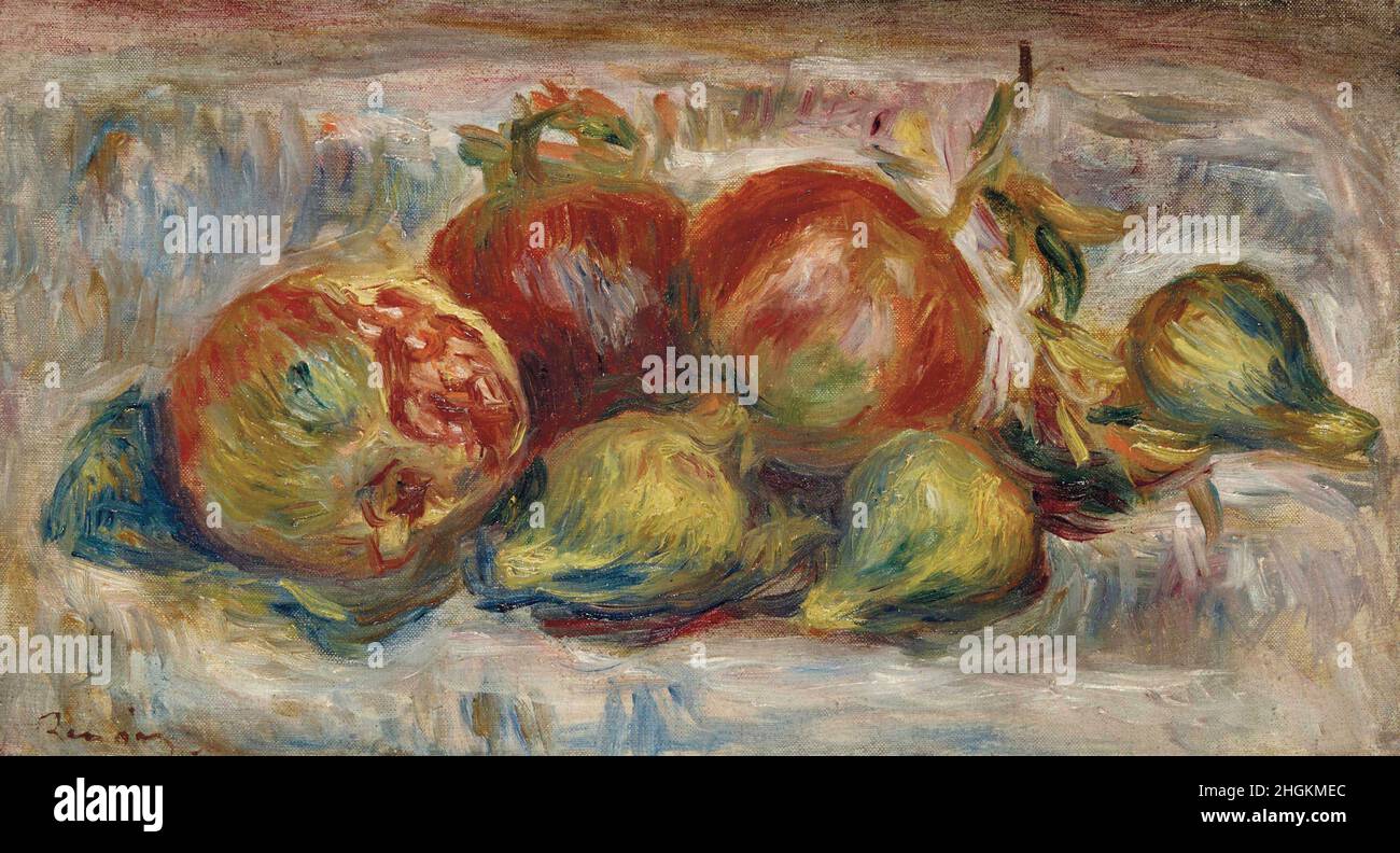 Renoir Auguste - Privatsammlung - Granaten und Figuren - 1915c. - Öl auf Leinwand 21,6 x 38,7 cm Stockfoto