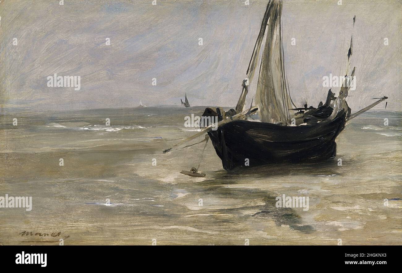 Schwarzer Stiefel bei Berck - 1873 - Öl auf Leinwand 20,3 x 33,2 cm - Manet Édouard Stockfoto