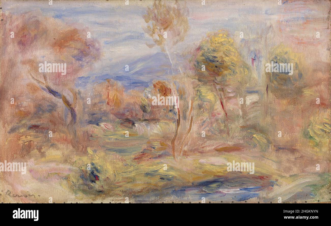 Clairière - 1909c. - Öl auf Leinwand 20,3 x 32,5 cm - Renoir Auguste Stockfoto