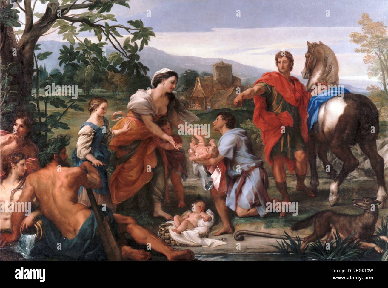Carlo Maratta - der Fund von Romulus und Remus Stockfoto