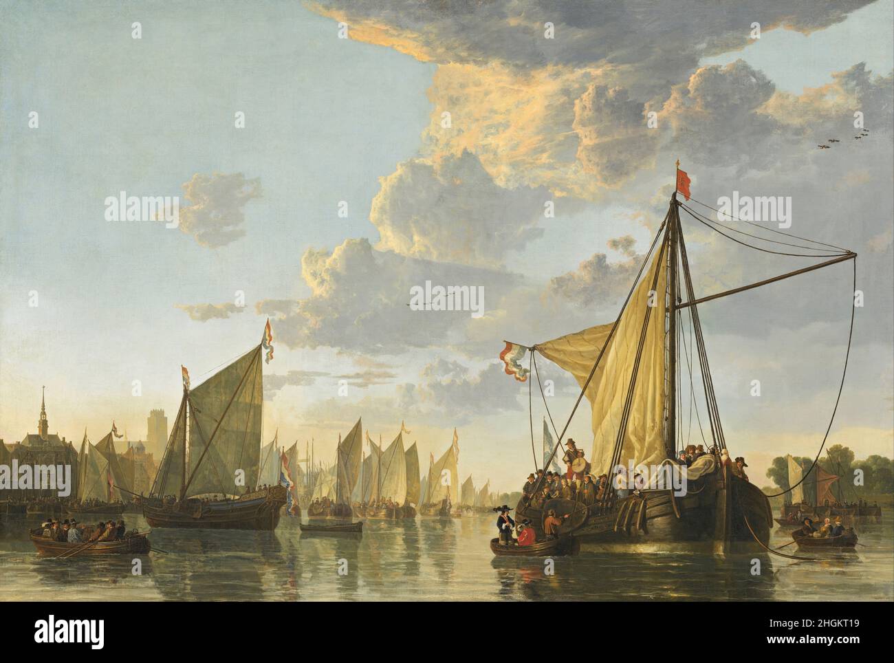 Die Maas in Dordrecht - 1650 - Öl auf Leinwand 114,9 x 170,2 cm - Cuyp Aelbert Stockfoto