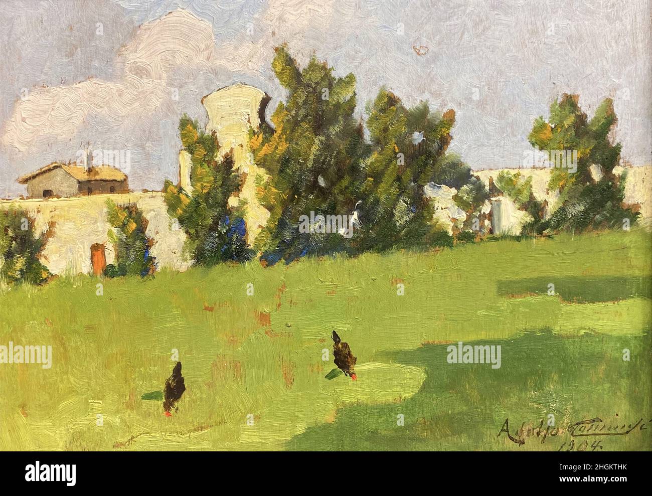 Tommasi Adolfo - Privatsammlung - Total Cost Calculator - no date - Öl auf Leinwand 20,3 x 28,8 cm Stockfoto