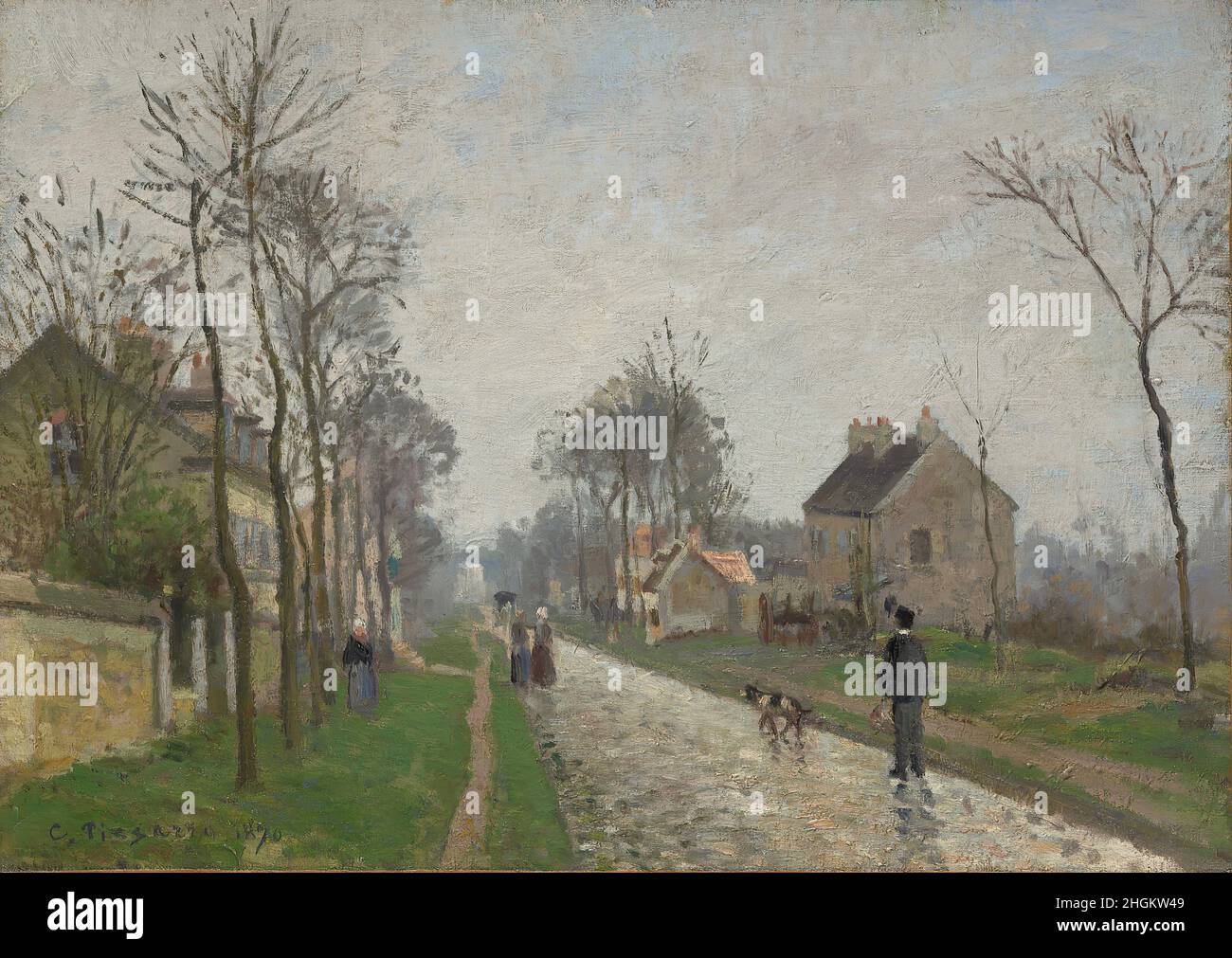 Route de Versailles, Louveciennes, Regeneffekt - 1870 - Öl auf Leinwand 40 x 56,2 cm - pi02Pissarro Camille Stockfoto