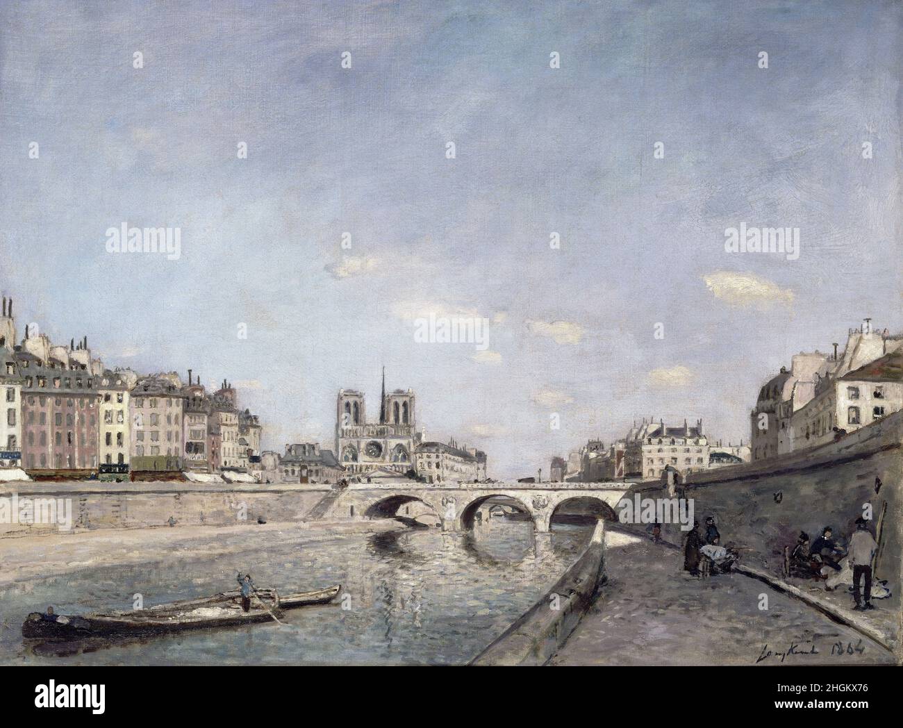 Die seine und Notre-Dame in Paris - 1864 - Öl auf Leinwand 42 x 56,5 cm - Jongkind Johan Barthold Stockfoto