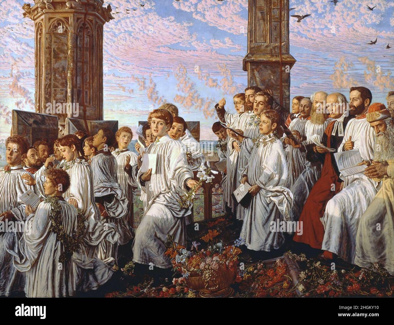 Mai Morgen auf Magdalenenturm - 1890 - Öl auf Leinwand 154,5 x 200 cm - Hunt William Holman Stockfoto
