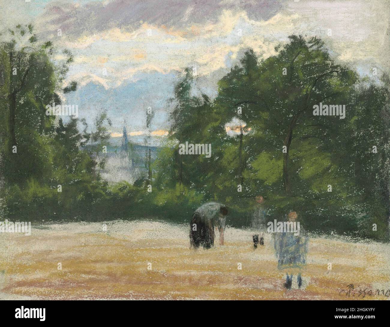 Pissarro Camille - Privatsammlung - La clairière - 1875c. - Pastell auf Carta 22,5 x 28 cm Stockfoto Pissarro Camille - Privatsammlung - La clairière - 1875c. - Pastell auf Carta 22,5 x 28 cm Stockfoto