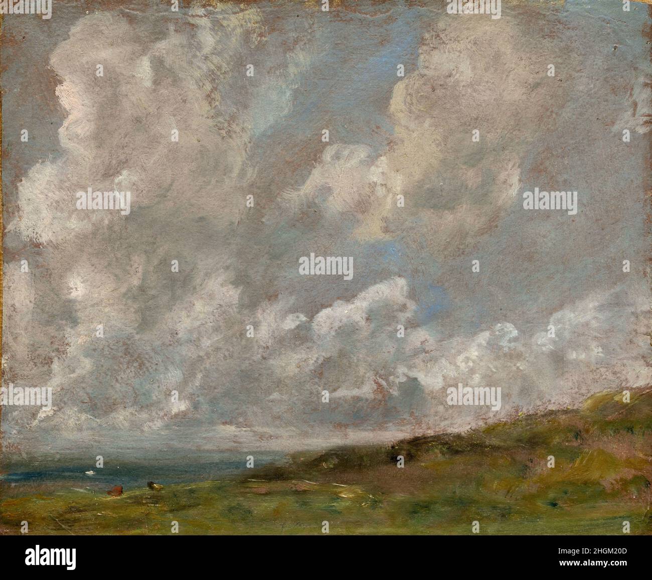 Studie von Wolken über einer Landschaft - 1821 22 - olio su cartone laminato montato su tela 28,2 x 30,7 cm - Vollzugsbeamter Johannes Stockfoto