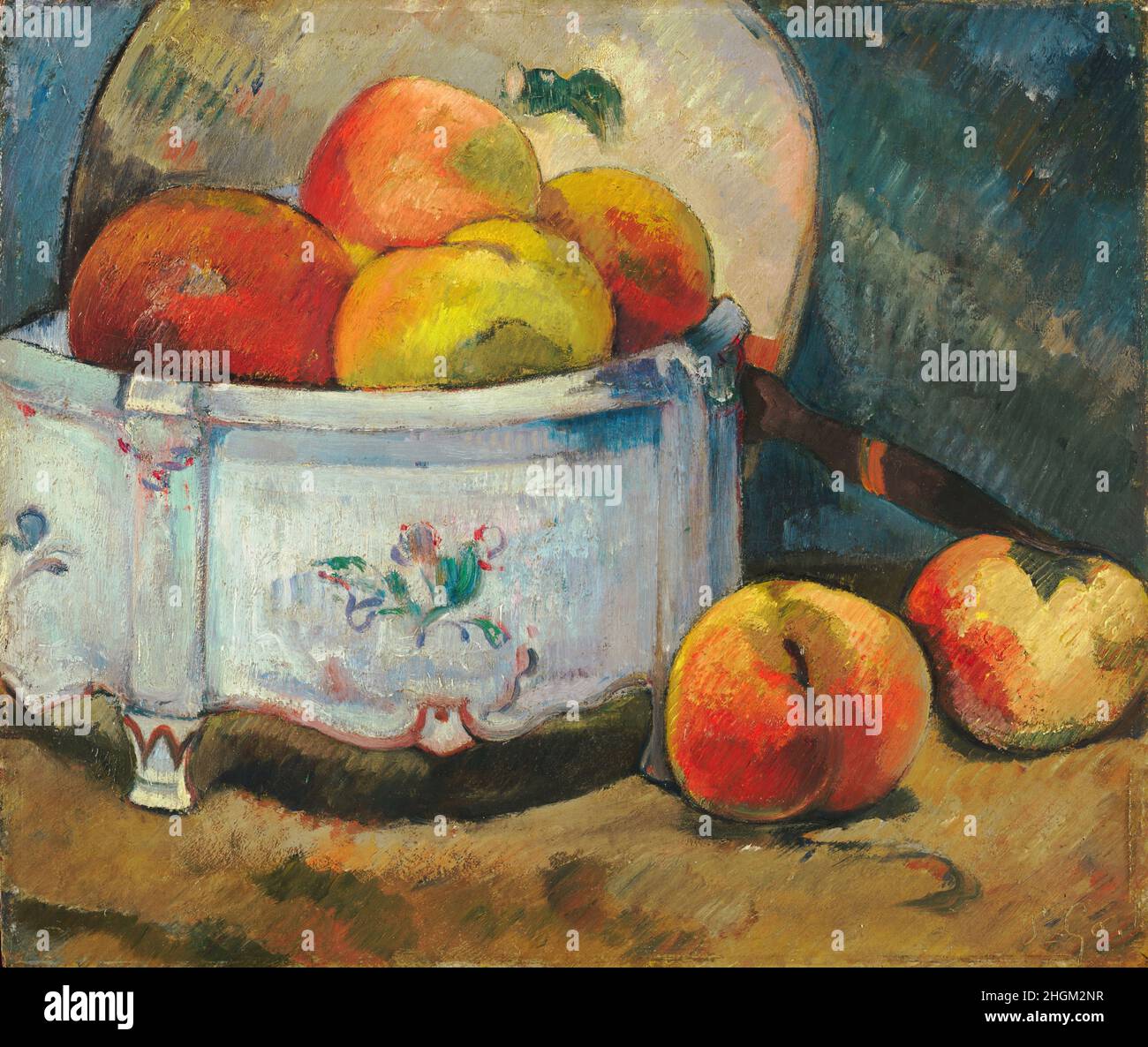 Stillleben mit Pfirsichen - 1889 - Öl auf Leinwand 31,8 x 26 cm - ga06Gauguin Paul Stockfoto