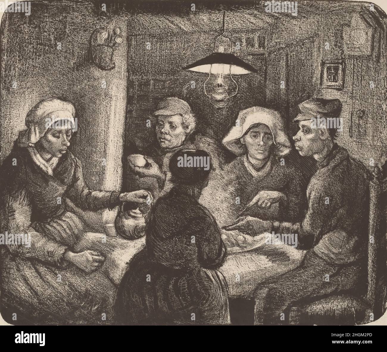 Kartoffelesser - 1885 - litografia 26,3 x 31,6 cm - Van Gogh Vincent Stockfoto