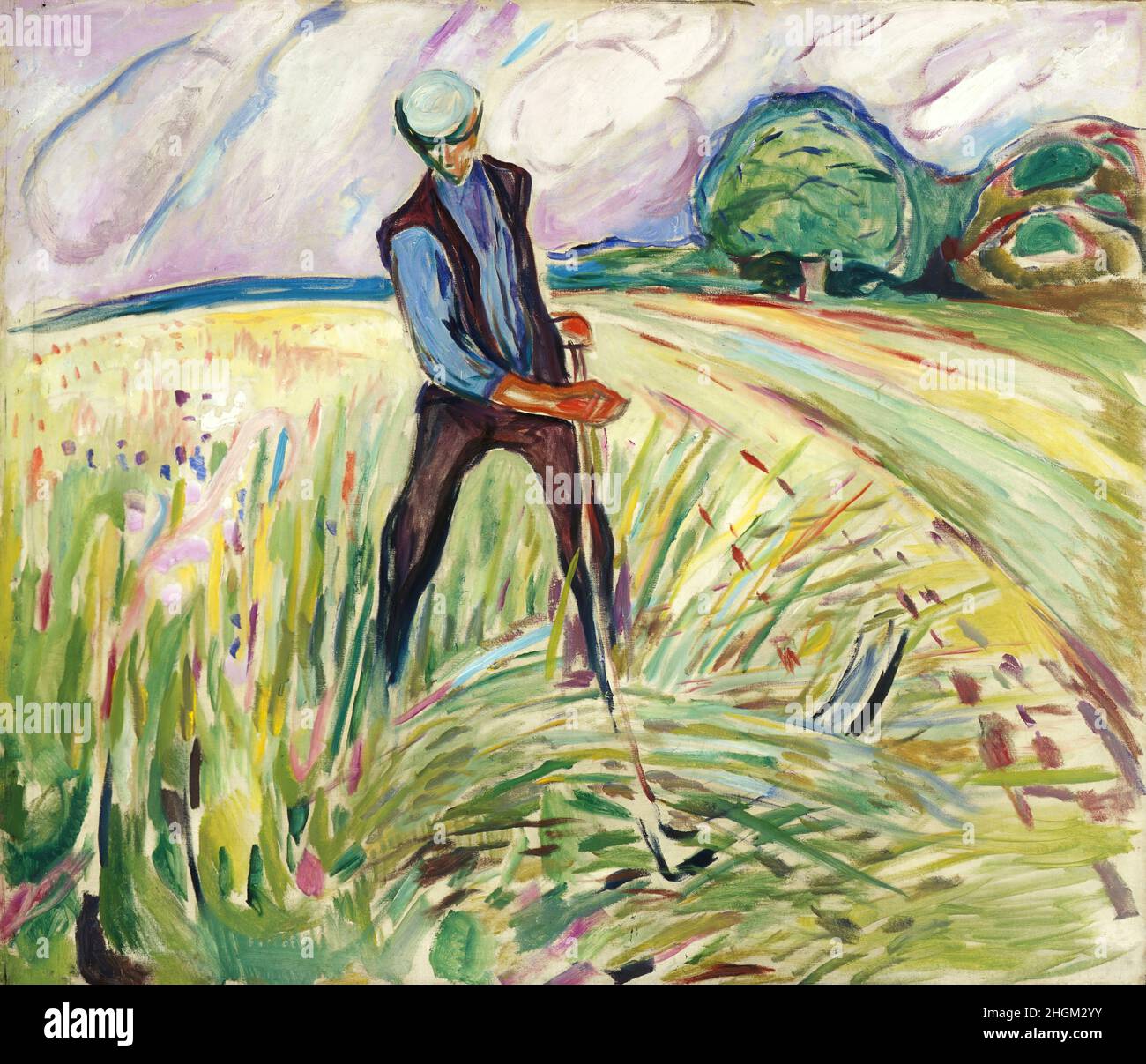 The Haymaker - 1917 - Öl auf Leinwand 150 x 130 cm - Munch Edvard Stockfoto