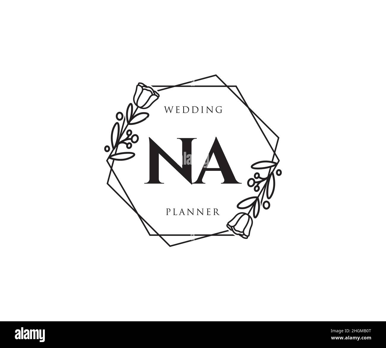 NA feminines Logo. Verwendbar für Natur, Salon, Spa, Kosmetik und Beauty Logos. Flaches Vektor-Logo-Design-Template-Element. Stock Vektor