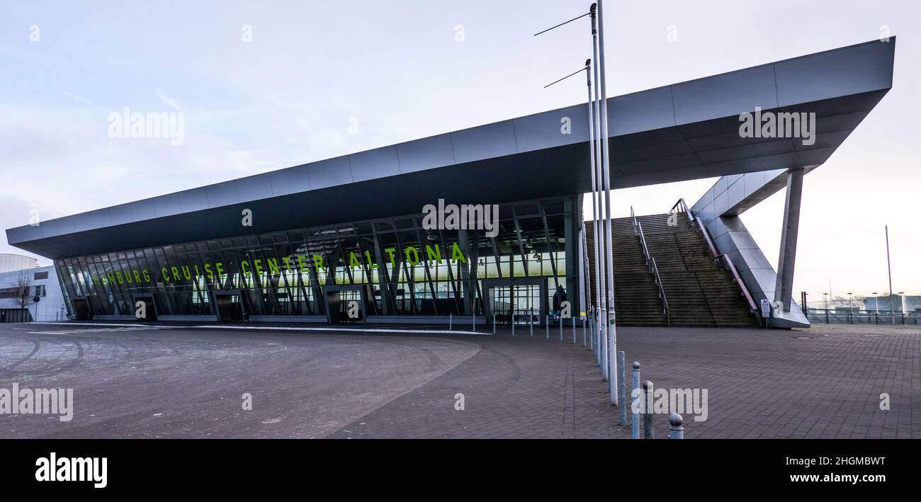 Hamburg Altona Cruise Terminal - STADT HAMBURG, DEUTSCHLAND - 21. DEZEMBER 2021 Stockfoto