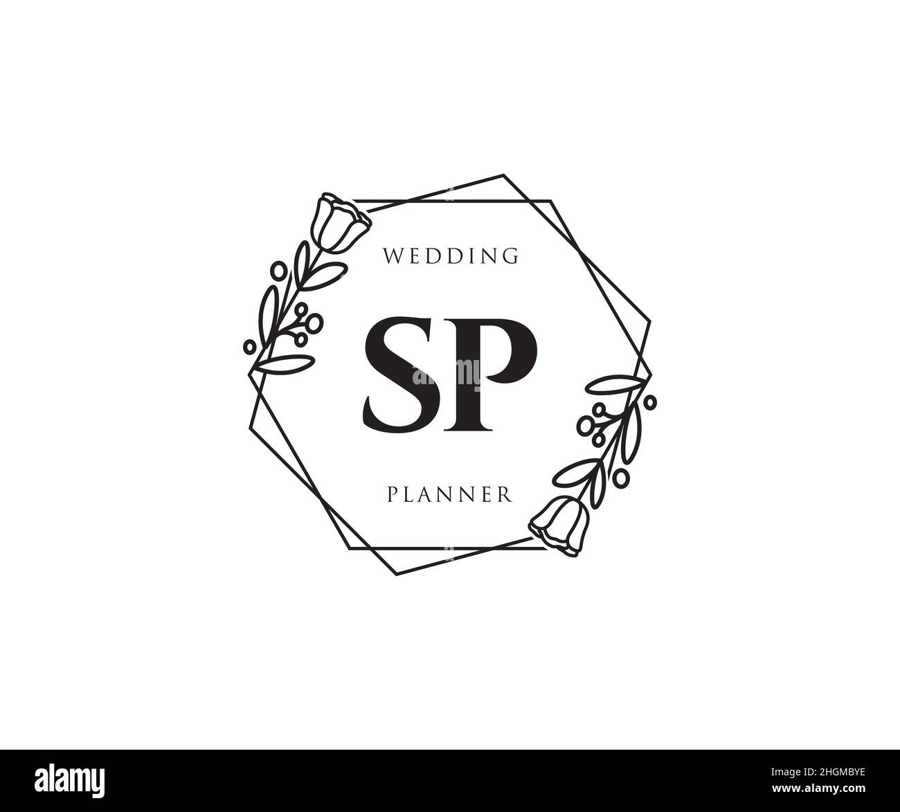 SP feminines Logo. Verwendbar für Natur, Salon, Spa, Kosmetik und Beauty Logos. Flaches Vektor-Logo-Design-Template-Element. Stock Vektor