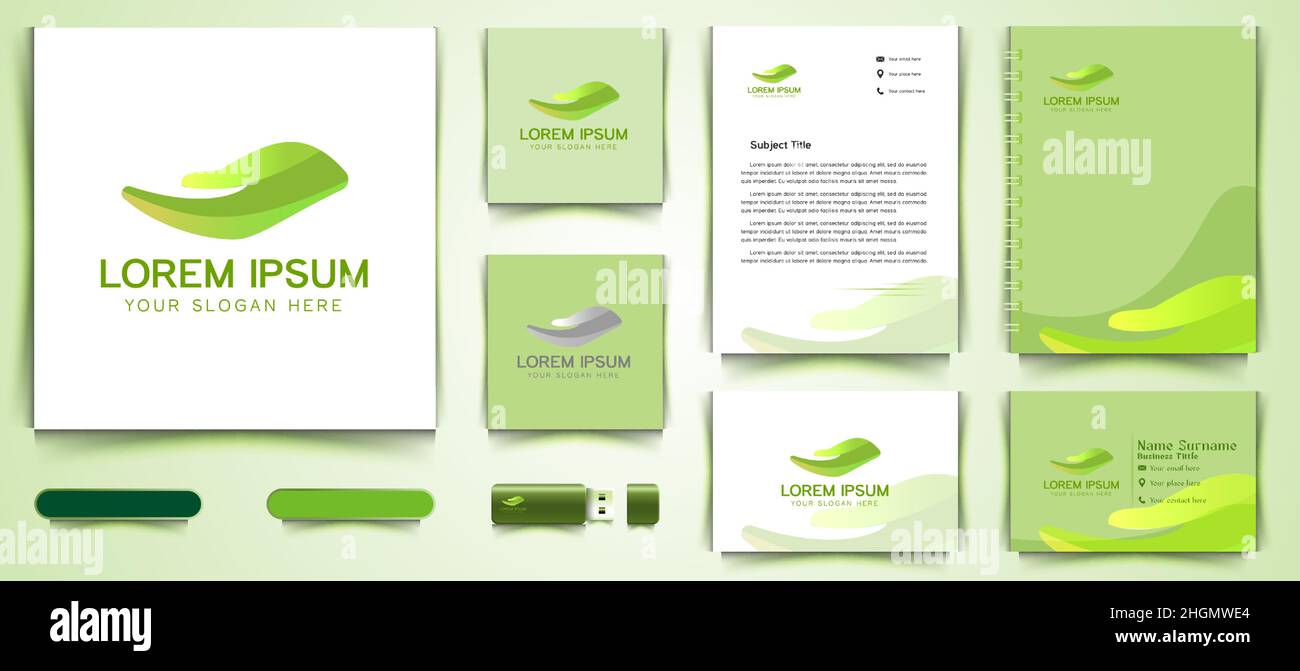 Care Logo und Visitenkarten Branding Vorlage Designs Inspiration isoliert auf weißem Hintergrund Stock Vektor